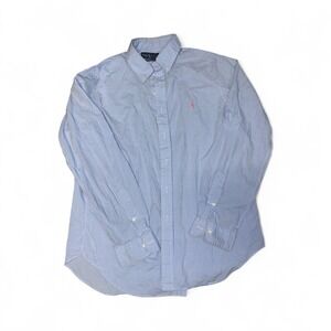 Ralph Lauren Classic Fit Gingham Button Down Shirt Men Blue  size L

 Logo Siz L